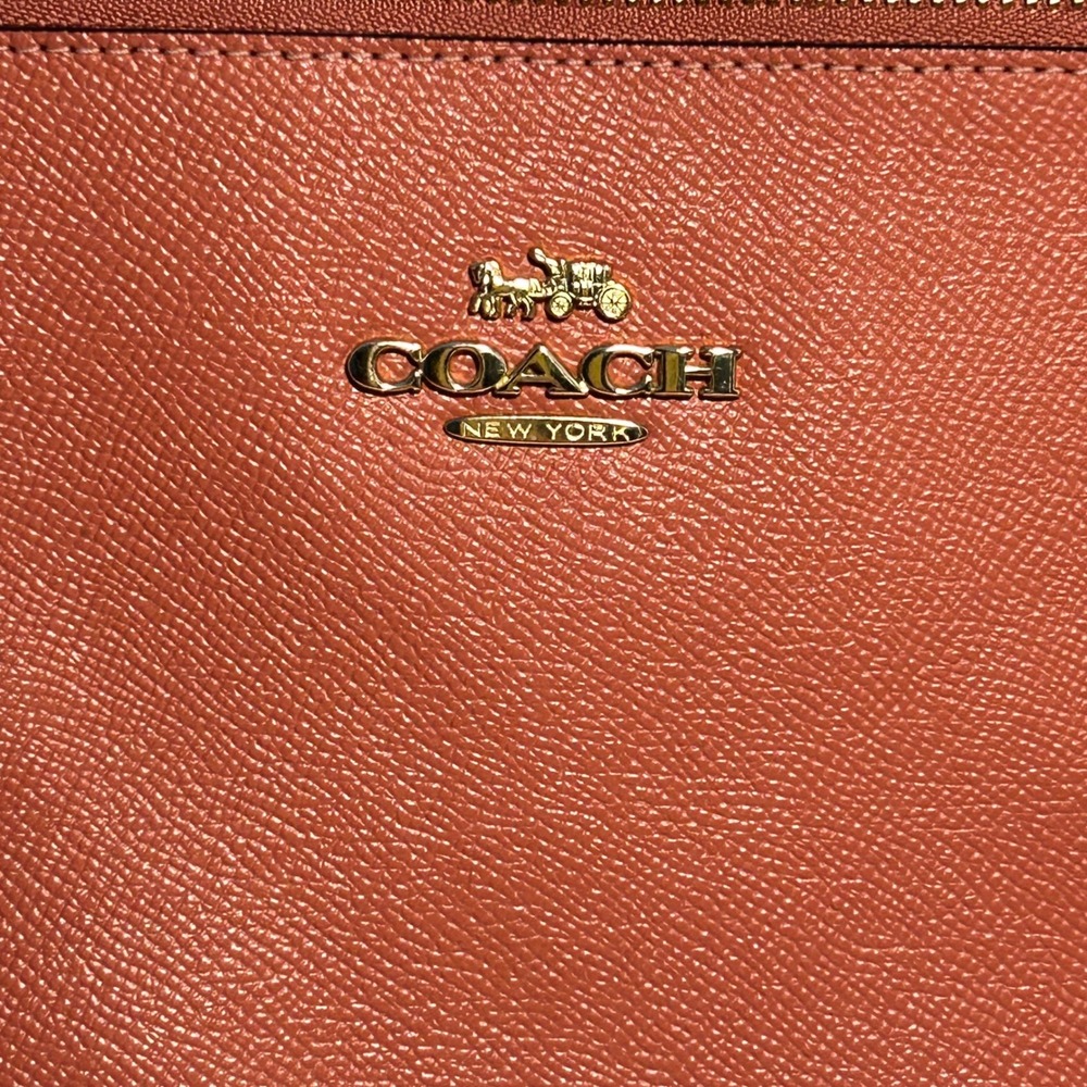 Coach Ava Tote Coral Pink Crossgrain Leather Shoulder Bag F57526 Gold Hardware - Picture 5 of 13